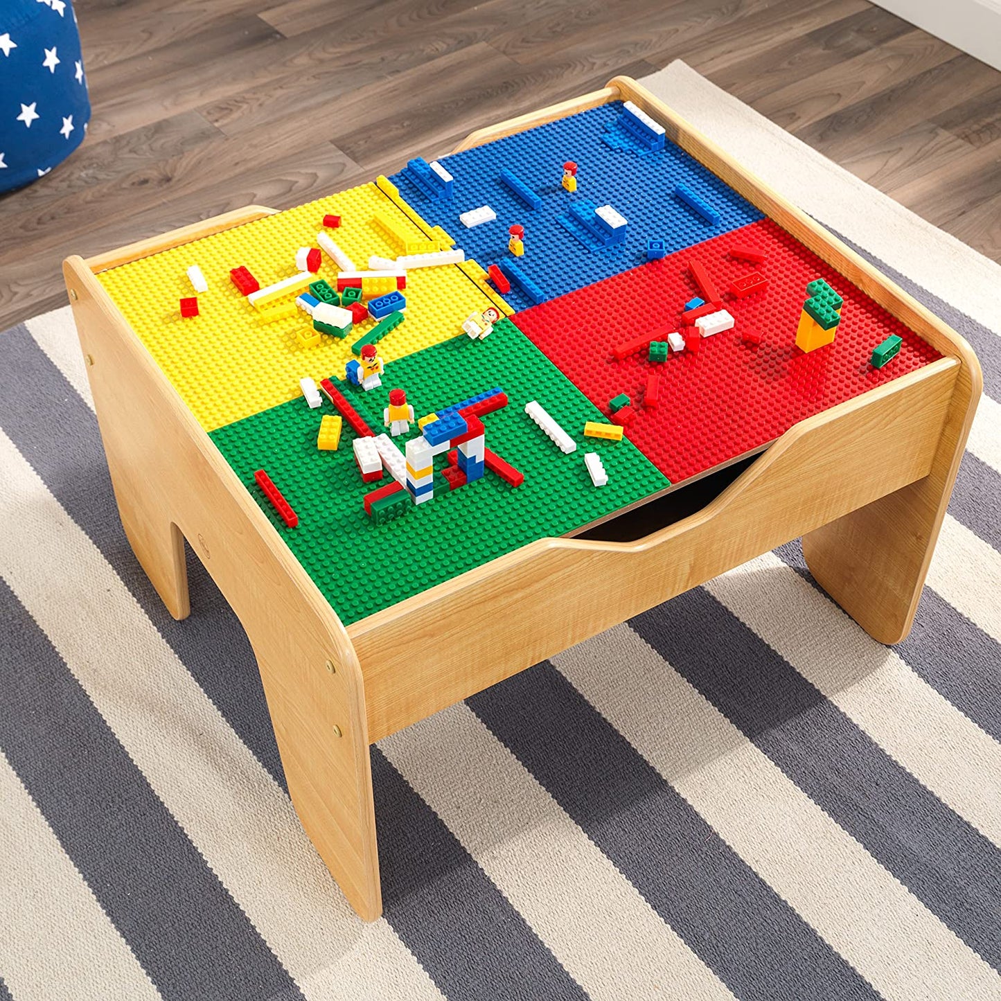 Lego Compatible 2 in 1 Activity Table for kids (Natural)