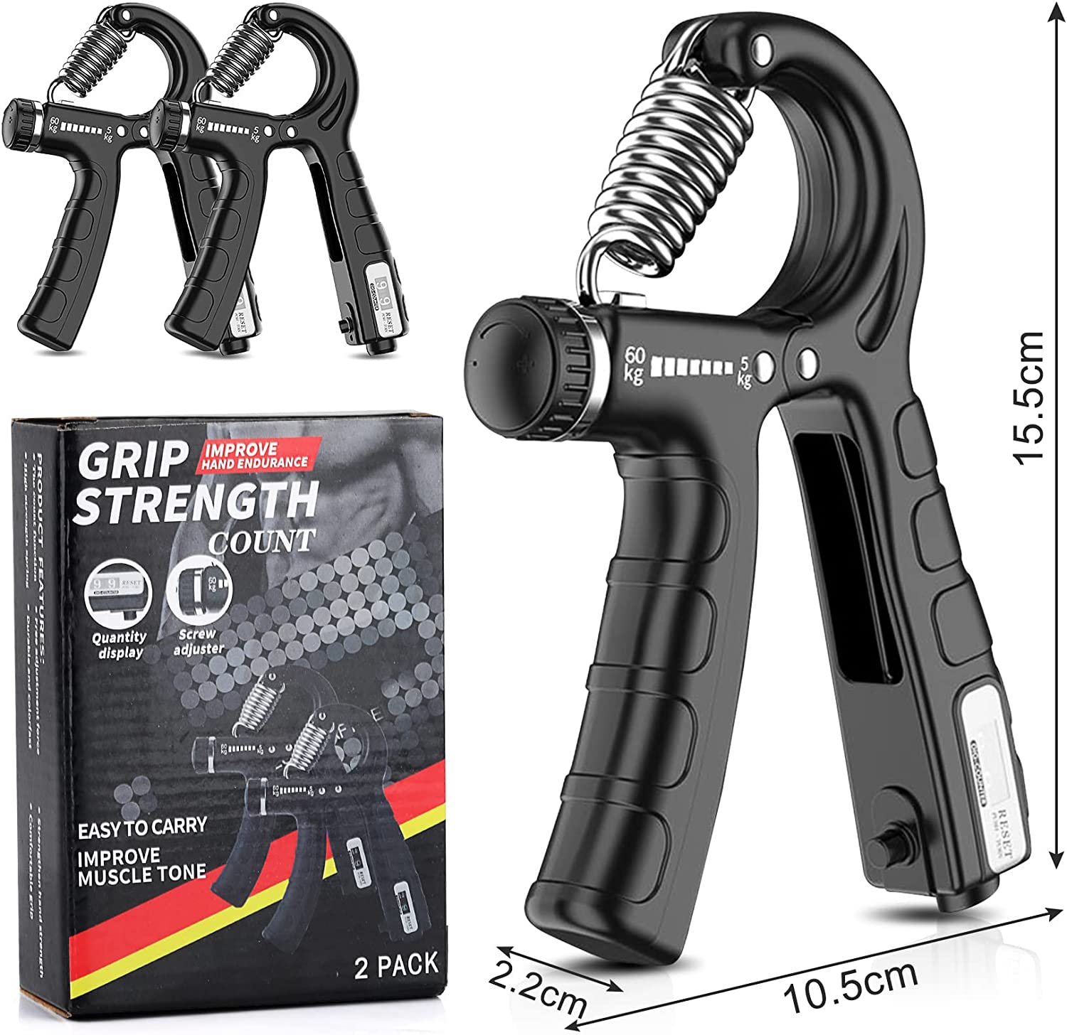 Hand Grip Allenamento Avambraccio Attrezzi - Rafforzatore Della Presa Delle Dita per Musicisti, Atleti, Scalatori, Infermi, Fitness Hand Grip Allenamento Avambraccio Attrezzi - Rafforzatore Della Presa Delle Dita per Musicisti, Atleti, Scalatori, Infermi, Fitness